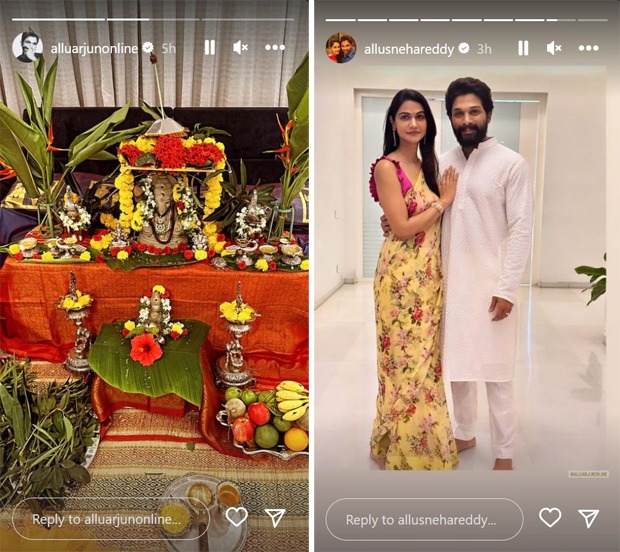 Allu Arjun’s festive spirit shines bright as he shares glimpse of Ganesh Chaturthi celebration with wife Sneha!