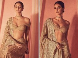 Ananya Panday in an embellished saree by Tarun Tahiliani turns the red carpet into her personal runway