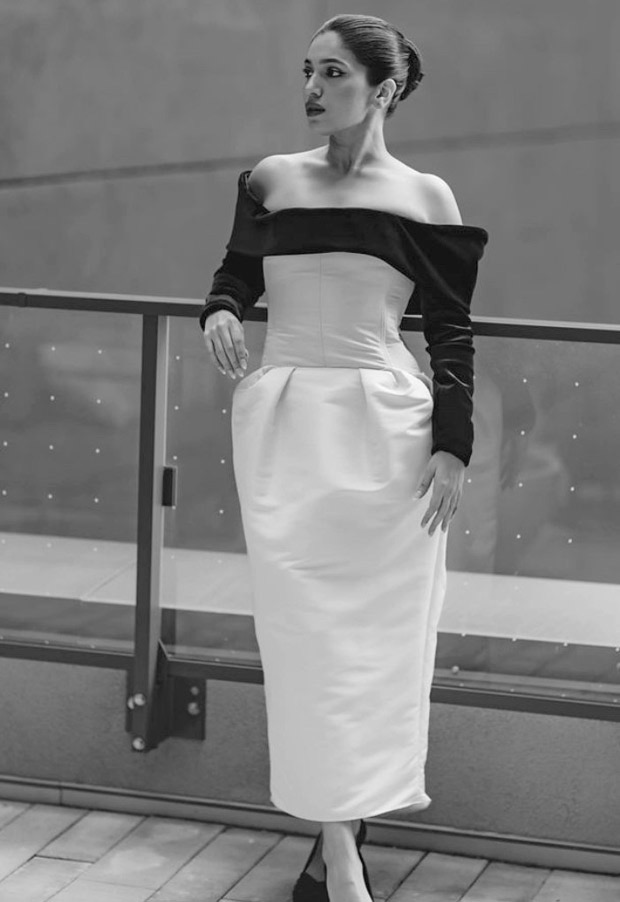Bhumi Pednakar weaves her monochrome magic in corset gown by Bibhu Mohapatra at TIFF