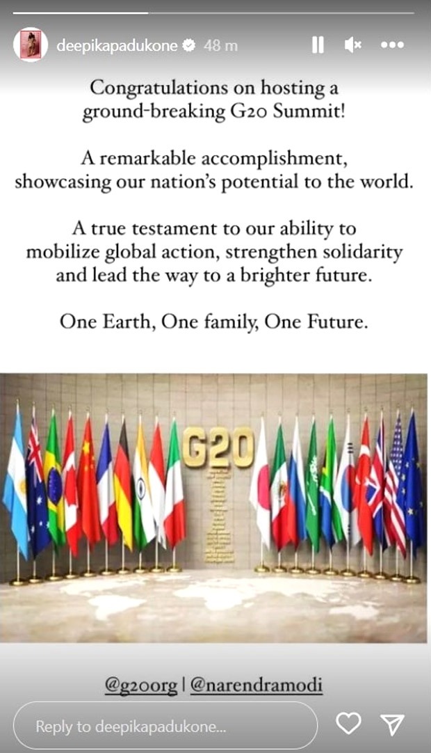 Deepika Padukone, Ranveer Singh congratulate PM Narendra Modi on successful G20 Summit