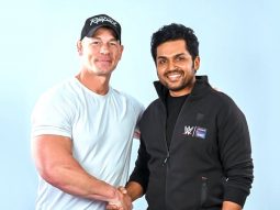 Karthi meets WWE legend John Cena in Hyderabad; says, “Hustle Loyalty Respect –  felt all of that”