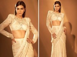 Kriti Sanon steals attention and spotlight in a white Ritika Mirchandani lehenga saree for NBT Utsav awards