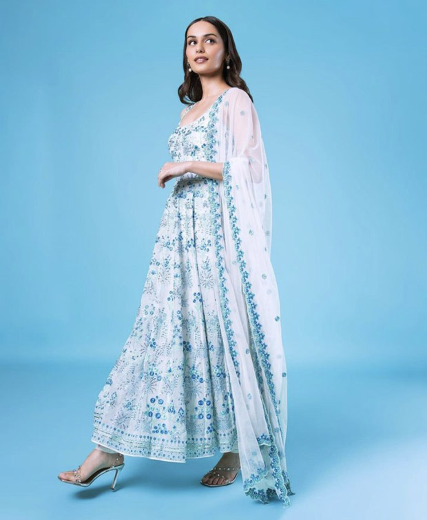 Manushi Chhillar radiates elegance and grace in a breath-taking printed anarkali ensemble by Anita Dongre worth Rs.1.20 lakhs