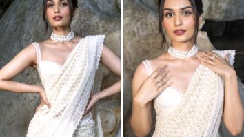 Manushi Chhillar shines like a lustrous pearl in this ethereal white saree