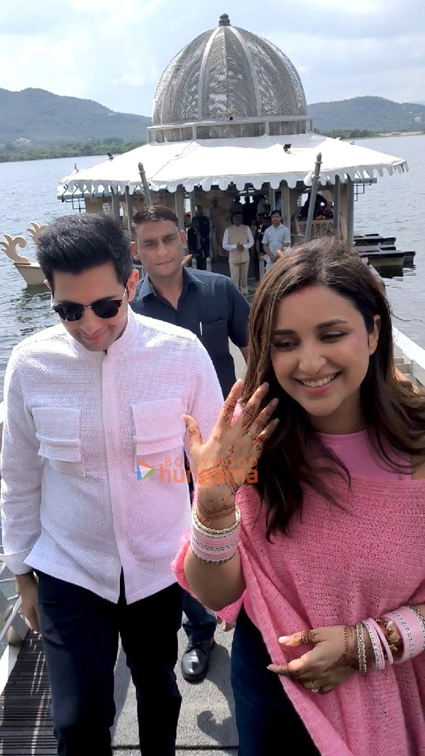 Newlyweds Parineeti Chopra and Raghav Chadha make their first public appearance after marriage as they leave for Delhi, see videos and photos