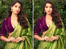 Nora Fatehi’s ethnic charm in geen and purple saree leaves us spellbound