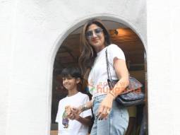 Photos: Shilpa Shetty with family spotted in Bandra