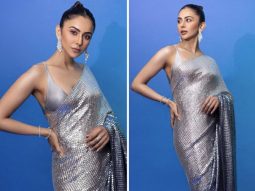 Rakul Preet Singh in a silver saree by Manish Malhotra is taking her glam quotient to another level
