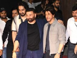 Shah Rukh Khan and Sunny Deol walking and hugging each other at Gadar 2 success bash is proof enough that all is well between the Darr actors