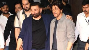 Shah Rukh Khan and Sunny Deol walking and hugging each other at Gadar 2 success bash is proof enough that all is well between the Darr actors