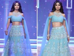 Shilpa Shetty Kundra takes center stage in Aslam Khan’s mesmerizing lehenga, closing the show with unparalleled grace