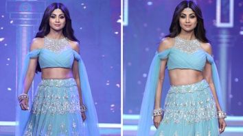 Shilpa Shetty Kundra takes center stage in Aslam Khan’s mesmerizing lehenga, closing the show with unparalleled grace