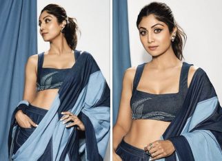 Shilpa Shetty takes the denim on denim trend to a whole new level with a dash of desi flair in her denim saree