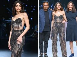 Alaya F walks the ramp in black sequinned co-ord set at Lakme Fashion Week Day 2