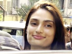 Athiya Shetty smiles as she gets clicked by paps