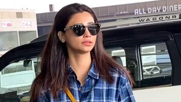 Daisy Shah smiles as she gets clicked by paps at the airport