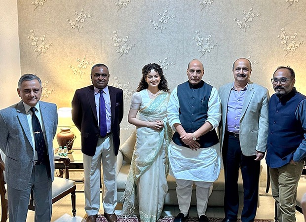 Defence Minister Rajnath Singh and other dignitaries from Indian Air Force attend the special screening of Kangana Ranaut starrer Tejas Defence Minister Rajnath Singh and other dignitaries from Indian Air Force attend the special screening of Kangana Ranaut starrer Tejas