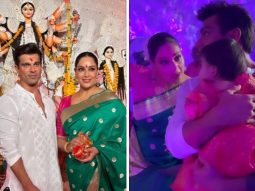 Bipasha Basu along with Karan Singh Grover and daughter Devi attend Durga Puja; watch video
