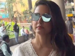 Hina Khan gets clicked by paps at the airport in a white salwar
