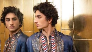 Ibrahim Ali Khan exudes the essence of Pataudi royalty in a patterned suit by Abu Jani – Sandeep Khosla