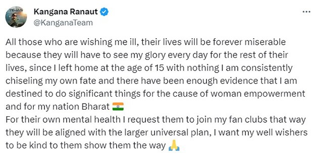 Kangana Ranaut says haters will have to live “Forever miserable” lives, invites to join her fan club amid Tejas debacle: “I am destined to do significant things”