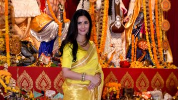 Katrina Kaif shines in a yellow saree at Durga Puja