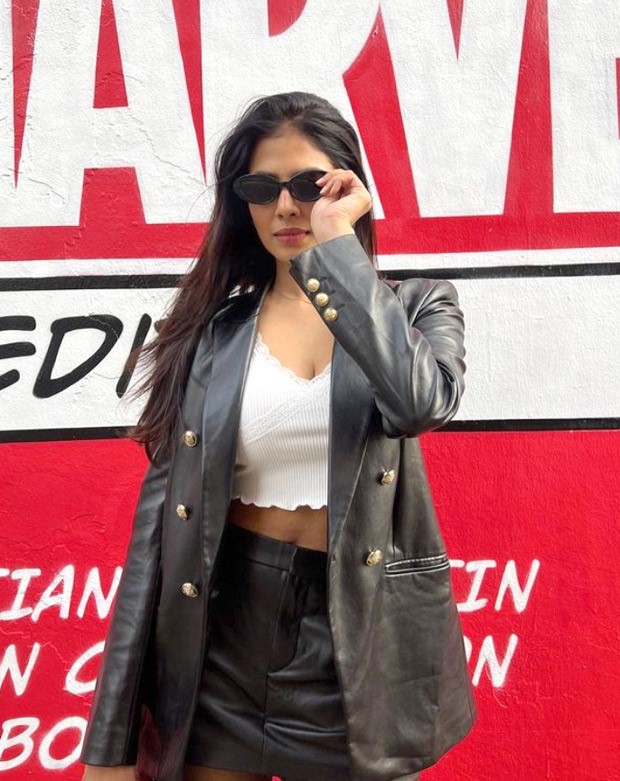 Malavika Mohanan in leather skirt & jackets opts for a casually chic look with a touch of rock-inspired style during her day out in London