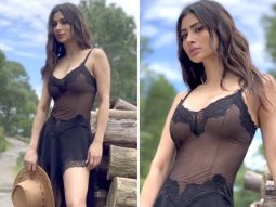 Mouni Roy nails a stylish cowgirl look with a lace little black dress and knee-high boots