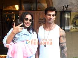 Photos: Bipasha Basu snapped with Karan Singh Grover and their daughter Devi at a restaurant in Bandra