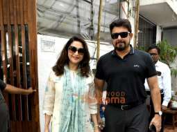 Photos: Madhuri Dixit snapped with Husband Dr. Shriram Nene in Bandra