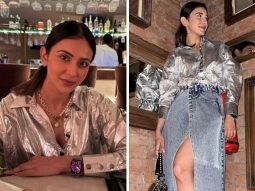Rakul Preet celebrated her birthday yesterday in style, effortlessly rocking a silver shirt and denim skirt