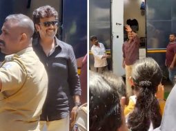 Ranjikanth waves at the massive crowd as he arrives on the sets of Thalaivar 170; watch videos