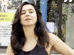 Shibani Dandekar gets clicked by paps as she steps out of an Adidas store