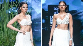 Sobhita Dhulipala graces the runway for Label De Belle at Lakme Fashion Week 2023, evoking the essence of a snow princess with her presence