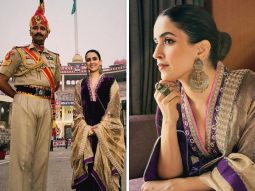 Sanya Malhotra stuns in a regal purple velvet suit during her visit to Amritsar for Sam Bahadur promotions