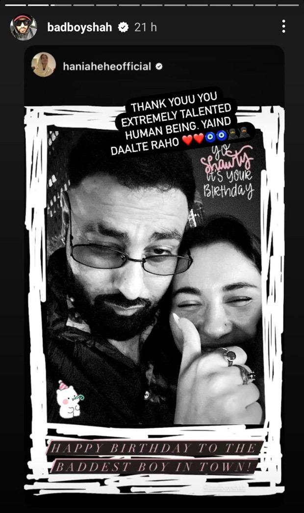 Badshah receives a special birthday message from Pakistani actress Hania Aamir; rapper calls her ‘extremely talented human being’ 