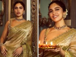 Bhumi Pednekar is a sight of sheer ethnic bliss in golden tissue saree