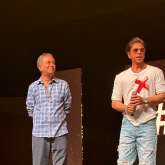 Dunki director Rajkumar Hirani and writer Abhijat Joshi grace Shah Rukh Khan's birthday fan event