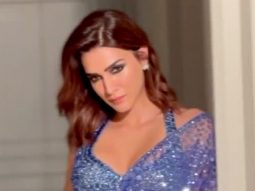 Glitter & Glamour! Kriti Sanon looks pretty in a blue saree