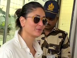 Kareena Kapoor Khan strikes a pose for paps at the airport