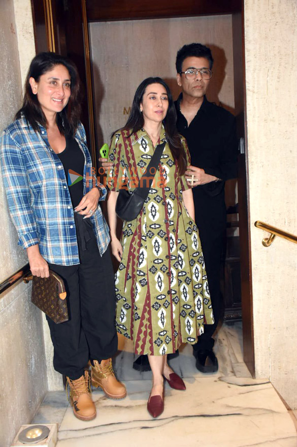 Photos: Kareena Kapoor Khan, Karisma Kapoor and Karan Johar snapped at Manish Malhotra’s house in Bandra