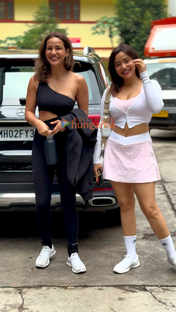 photos neha sharma and aisha sharma snapped outside the gym 3 7