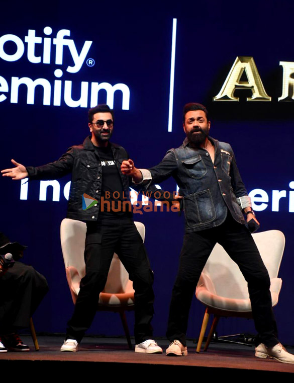 photos ranbir kapoor and bobby deol snapped at the music launch of their film animal 1
