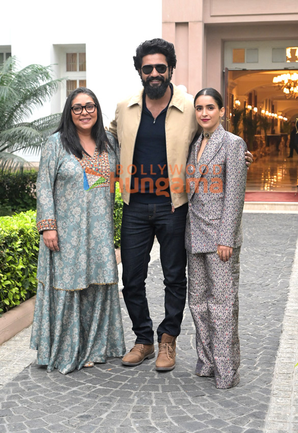 Photos: Vicky Kaushal, Sanya Malhotra and Meghna Gulzar snapped promoting their film Sam Bahadur