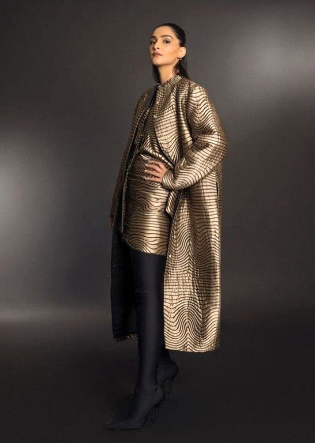 Sonam Kapoor is topping the trend chart in golden mini dress and stylish long jacket