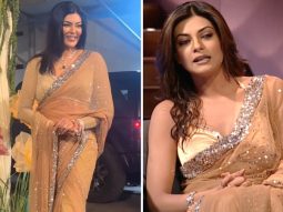 Sushmita Sen champions sustainable fashion as she recycles her gold saree at Shilpa Shetty’s Diwali bash; see pics