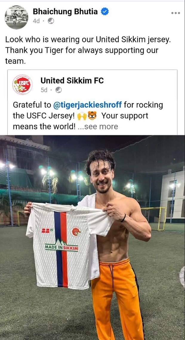 Tiger Shroff roots for Sikkim football team; see pic