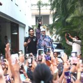 Amitabh Bachchan and grandson Agastya Nanda share joyful moments with fans at Jalsa; see pic