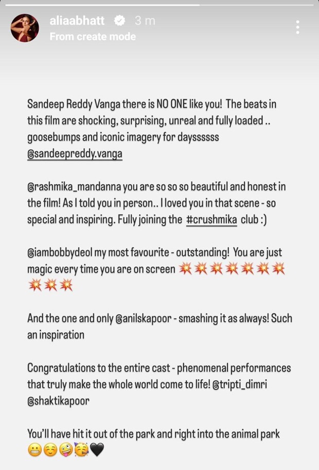 Alia Bhatt is completely blown away by Ranbir Kapoor’s performance in Animal; reveals their daughter Raha took her first steps: “For taking such huge strides as an artist…” Alia Bhatt is completely blown away by Ranbir Kapoor’s performance in Animal; reveals their daughter Raha took her first steps: “For taking such huge strides as an artist…”