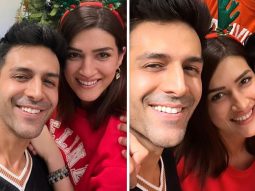 Kartik Aaryan and Kriti Sanon reunite as they spread festive cheer during Christmas 2023 celebrations, see photos